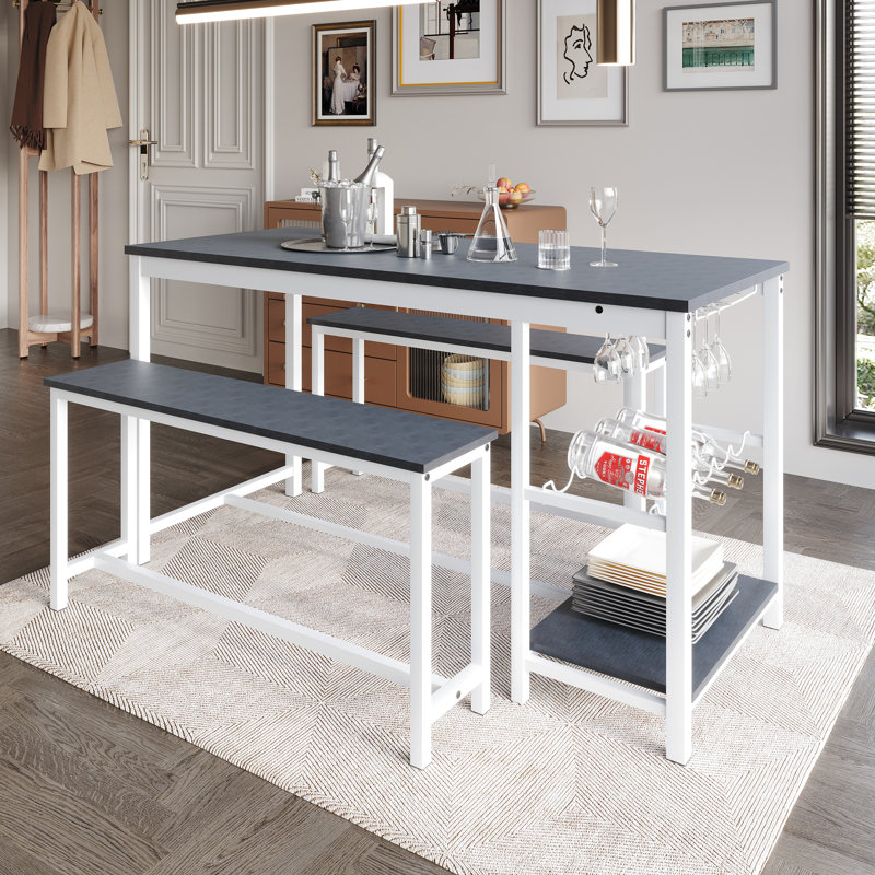 Dolleen 4 - Person Trestle Dining Set, White