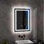  Miroir de salle de bain à DEL sans cadre de l 28 po x H 20 po, double éclairage à l'avant et à l'arrière, gradation continue et CCT réglable, arrêt automatique de 60 minutes anti-buée, mémoire de mise hors tension, convertible à brancher ou câblé, montage sur plaque ETL Miroir de salle de bain en verre trempé-301524923