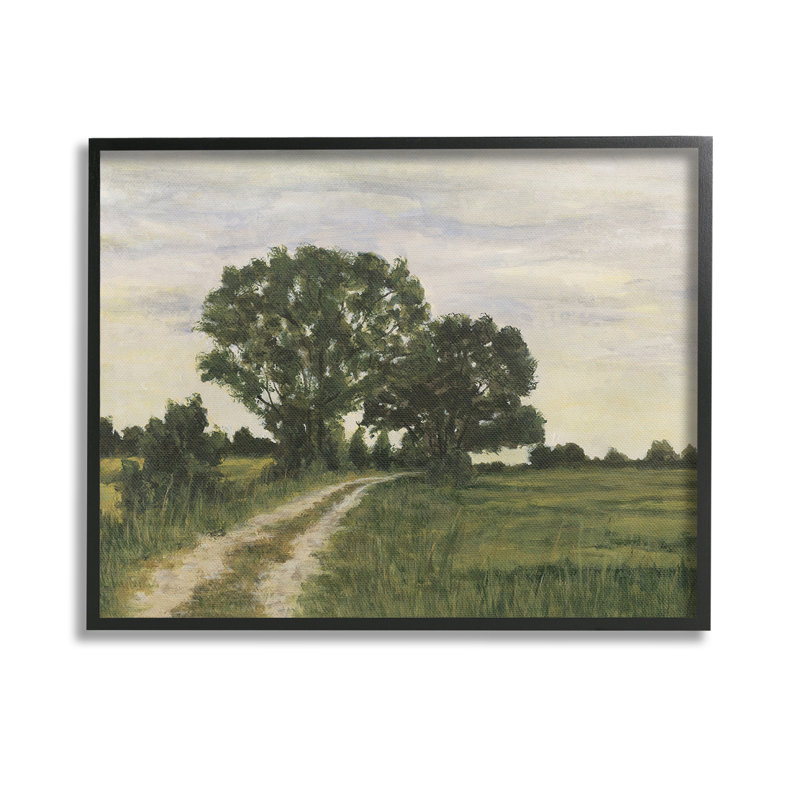 TreesonCountryRoadGicleeArtbyMichaelWillett, Giclée encadrée noir minuit, H 11 po x l 14 po