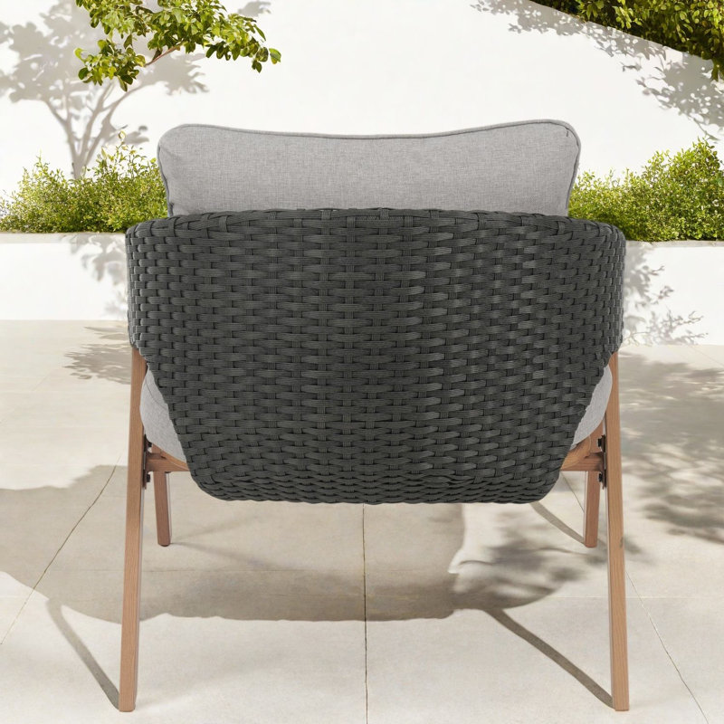 Straight Patio Sectional Set with Cushions, Gray