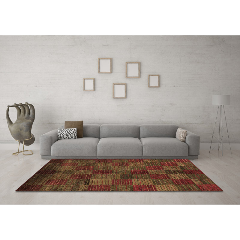 Tapis brun Trinden Abstract 4225, Carré 7 pi