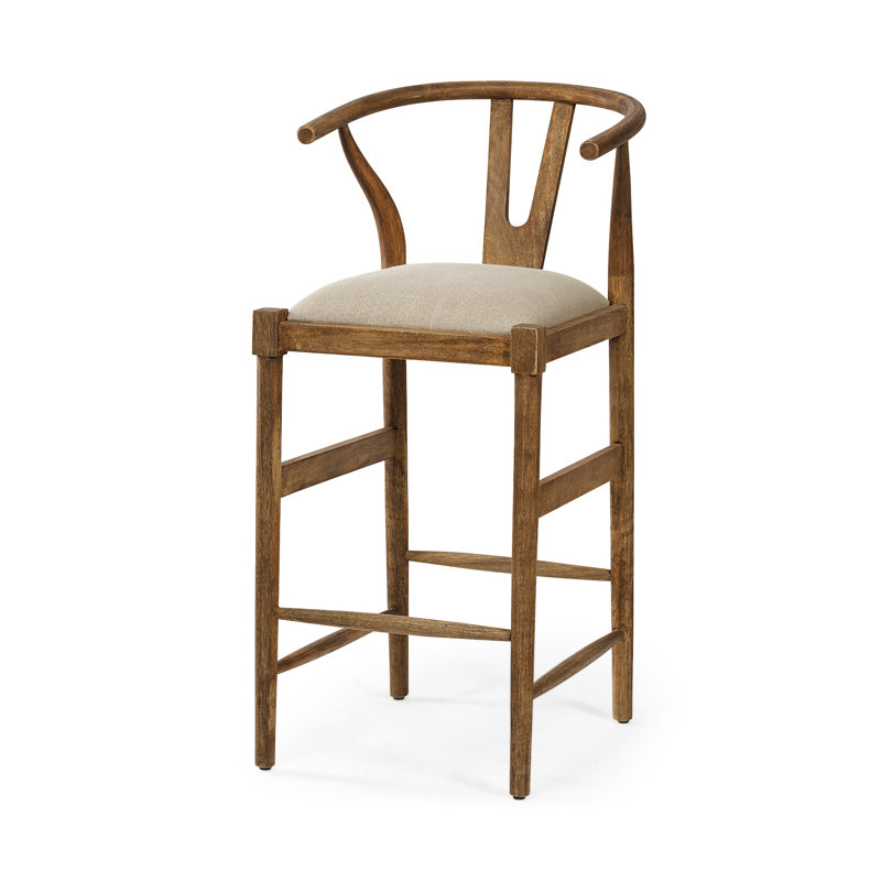 Tabouret de bar et de comptoir Parina, Brun/crème