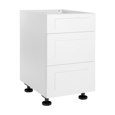 Quick Assemble Modern Style, Shaker White 24 in. Base Kitchen Cabinet,3 Drawer (24 in. W x 24 in. D x 34.50 in. H) -  Cambridge, SA-BUD2P24-SW