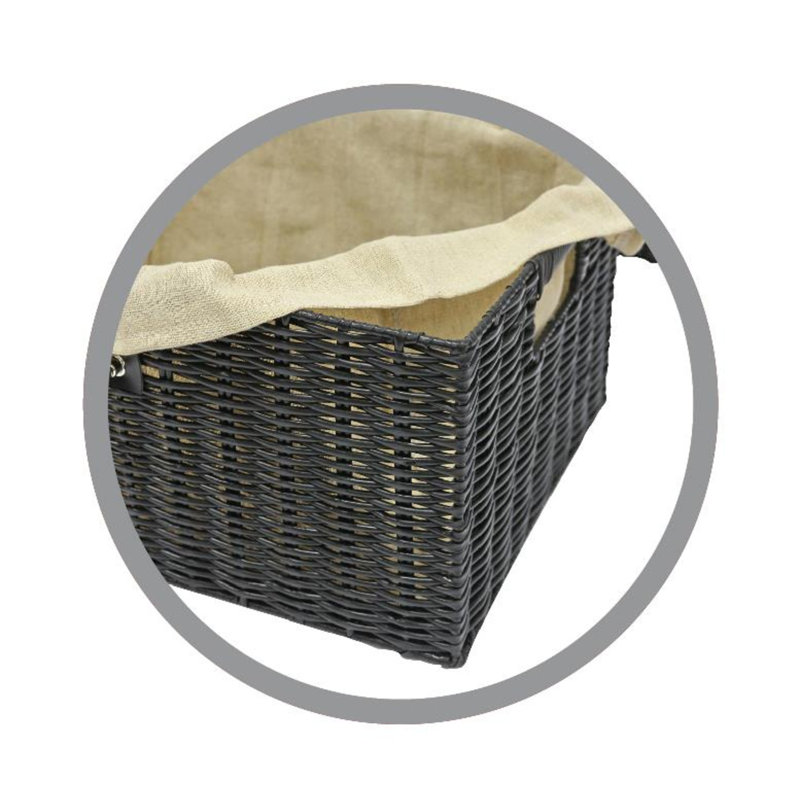 MantraRaj Hand Resin Woven Storage Basket 3Pcs Box with Lid Lock Resin Basket With Lid