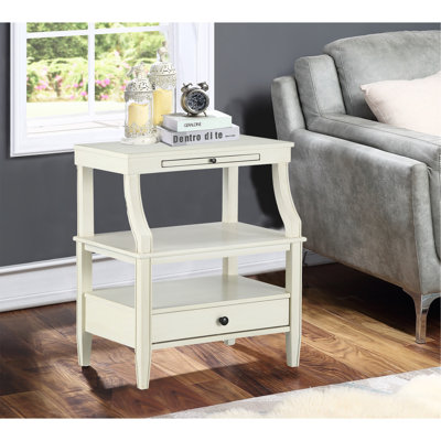 Table de chevet classique avec rangement blanc antique classique avec un design élégant et une fonctionnalité pratique