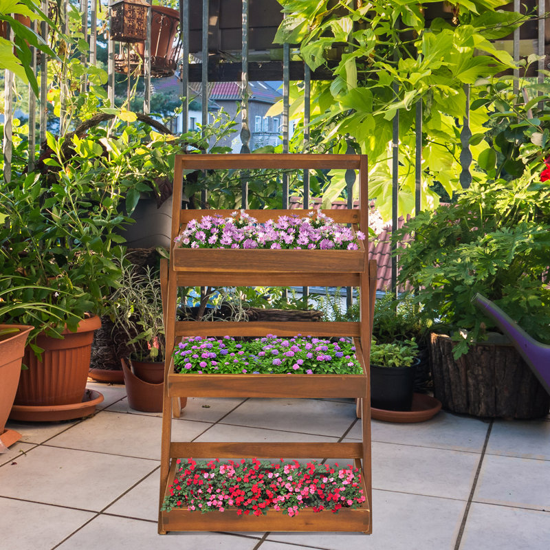 Jardinière verticale en bois d'acacia Dajanai 2,5 pi x 2 pi