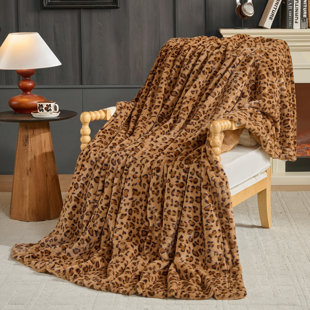 Cheetah Throw Blanket, Double-sided Plush Fluffy - Luxury Faux Fur Leopard Print Blanket