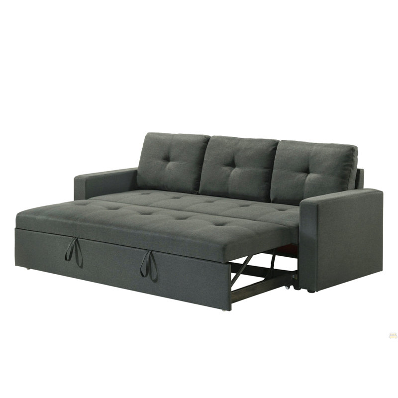 Canapé-lit en tissu l 83,5 po avec coussins capitonnés