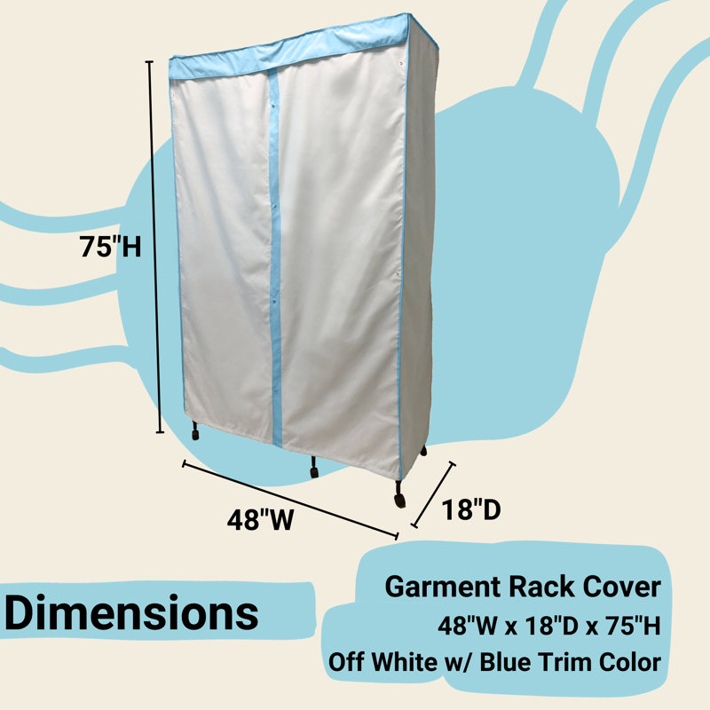 Micchael Polyester Clothing Rack Covers, Off White/Blue