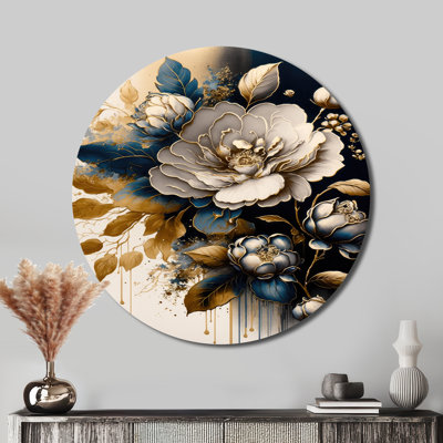Zane - Floral Round Metal Art