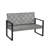 4-Piece Patio Furniture Set Outdoor Balcony Porch Garden Backyard Lawn Furniture Gray Acacia Wood Table Top, Blue Cushion And Light Gray Rattan-949330637