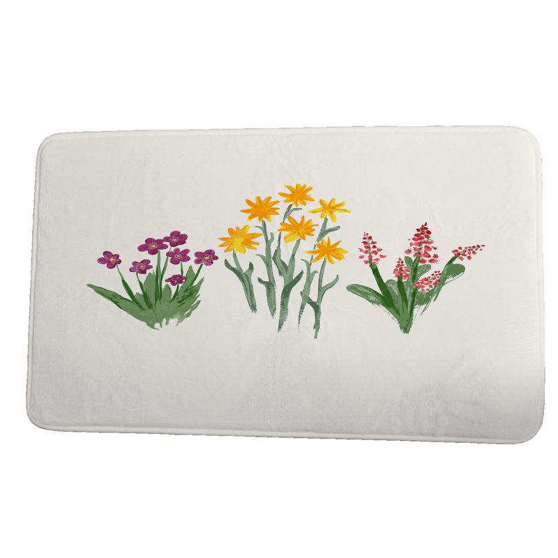 Tapis de bain Lowther, l 24 po x L 36 po, Jaune / vert