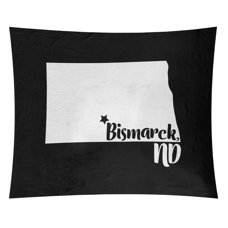 Tapisserie Bismarck North Dakota, H 27,5 po x l 37,5 po, Noir