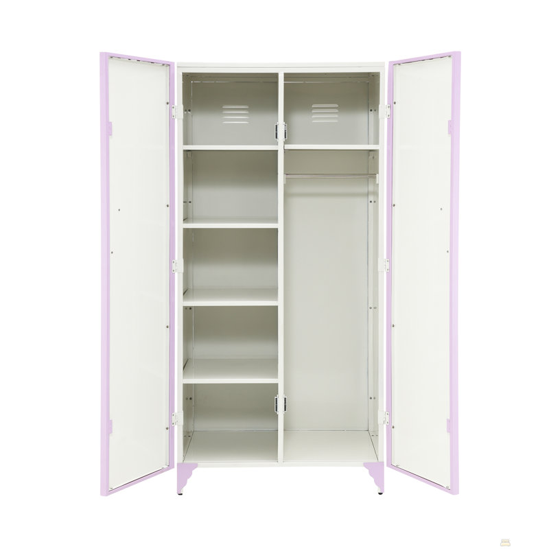 Garde-robe en cuir à finition mauve