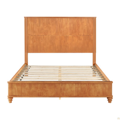 Base de lit en bois massif, lit plateforme très grand avec tête de lit, tête de lit haute en bois naturel, aucun sommier requis, naturel