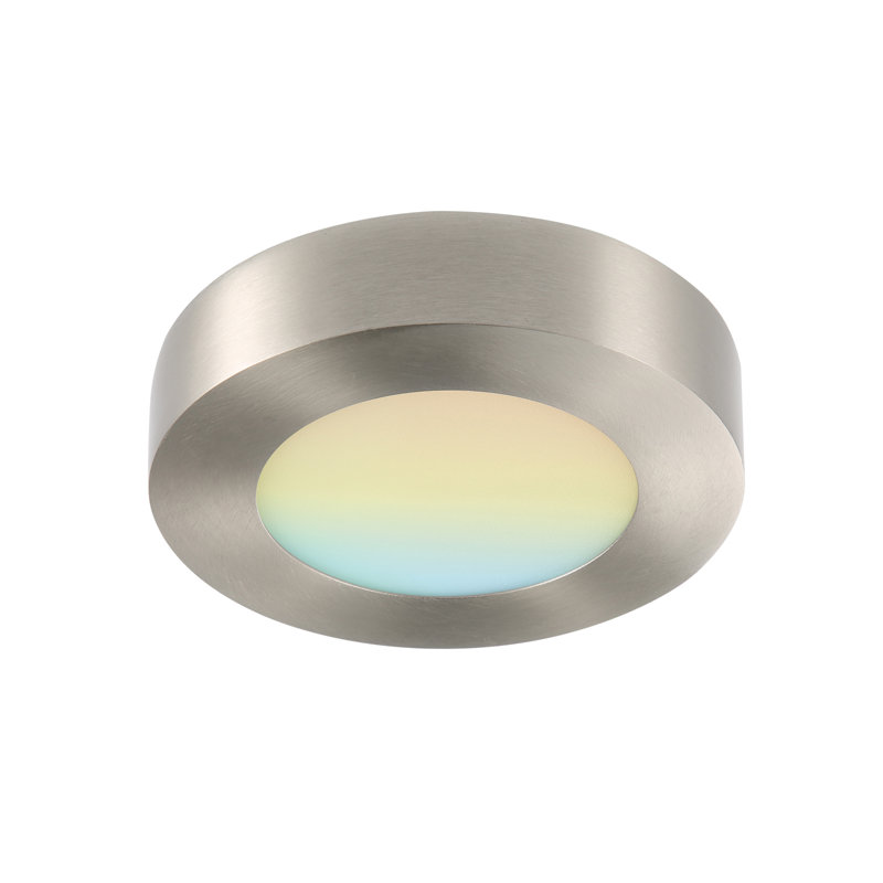 Plafonnier encastré à DEL 5,5 po, Nickel brossé, H 2,36 po x l 5,51 po x P 5,51 po