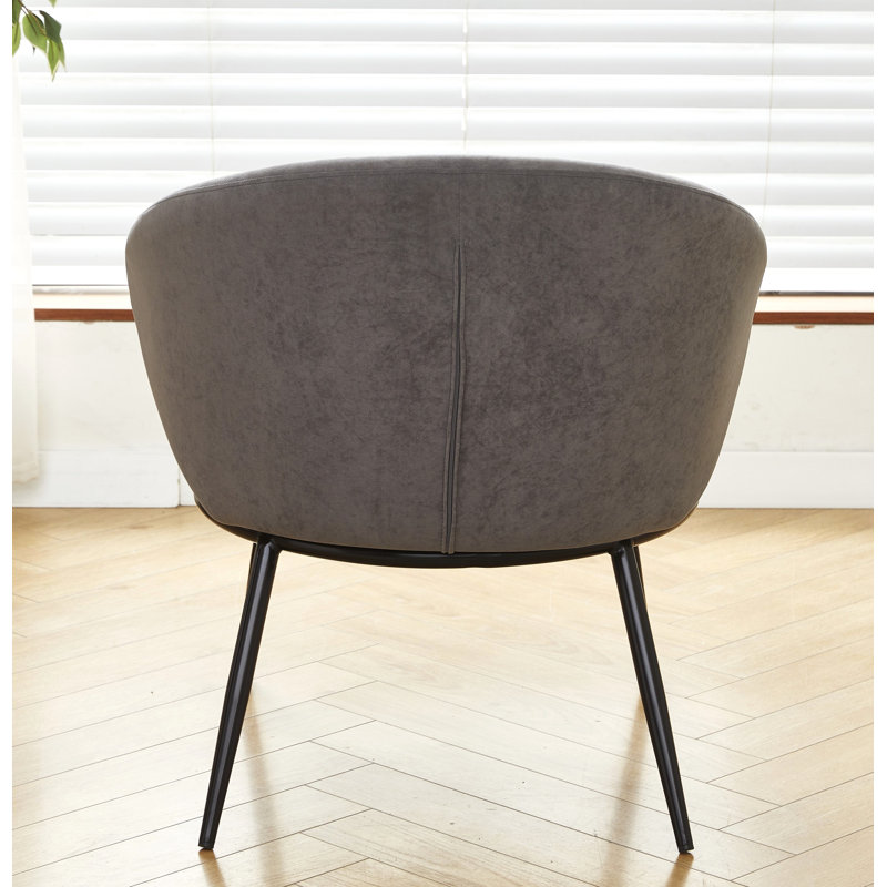 Velvet upholstery metal leg accent chair, Gray Velvet