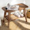 Banc de rangement en bois massif