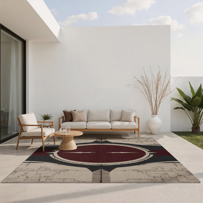 Tapis intérieur et extérieur Baronial Bloom, Rectangle 1 pi 6 po x 2 pi 6 po