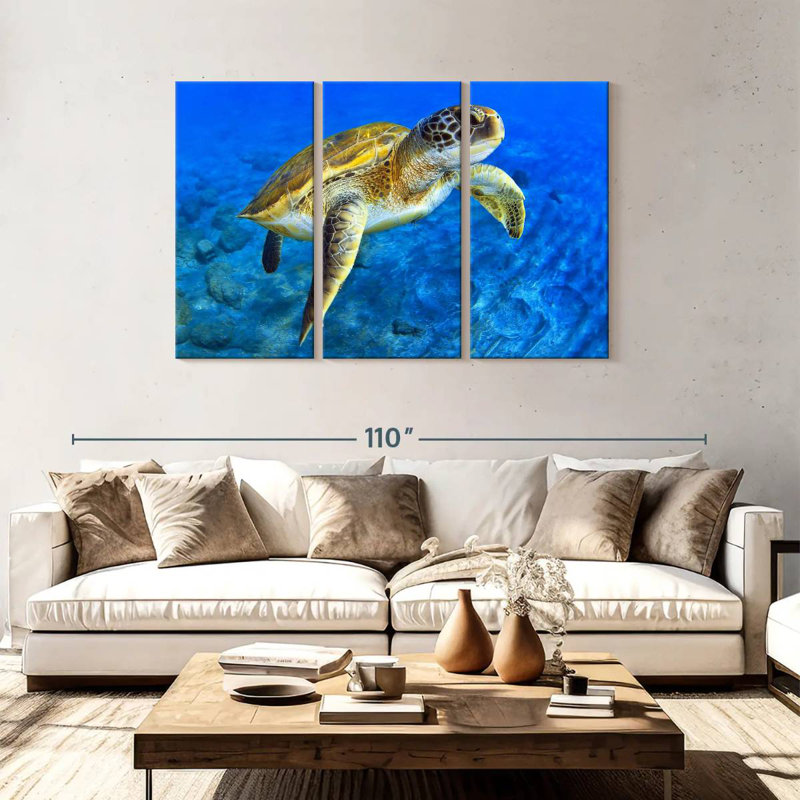 Tortue de mer, H 48 po x l 74 po