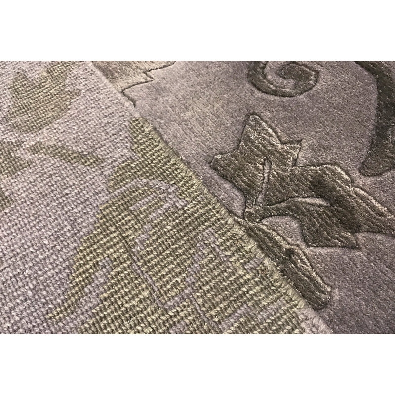 Tapis gris de haute qualité noué à la main