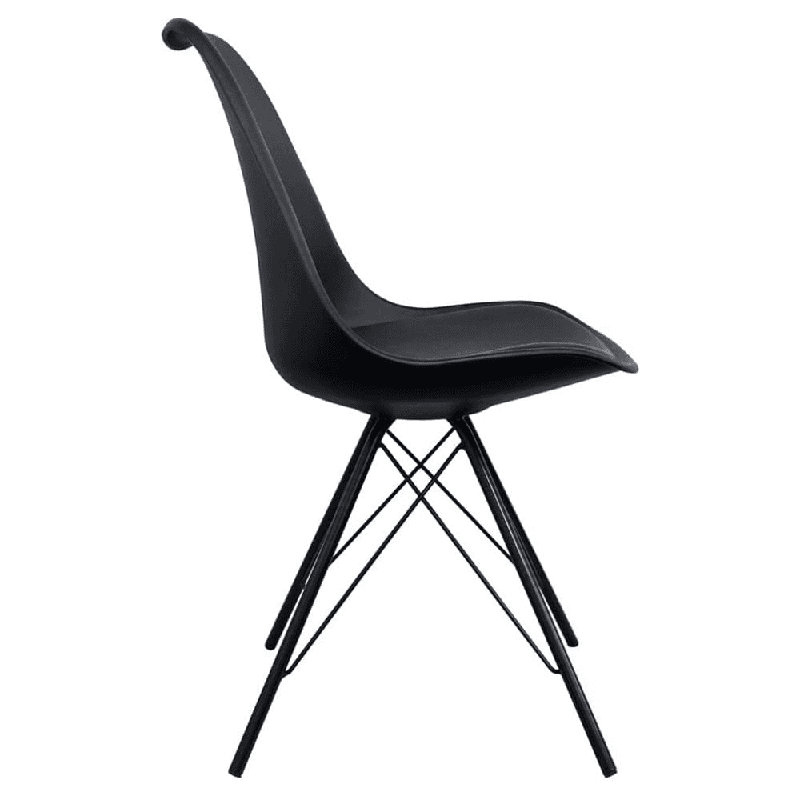 Aneta Plastic Side Chair, Black