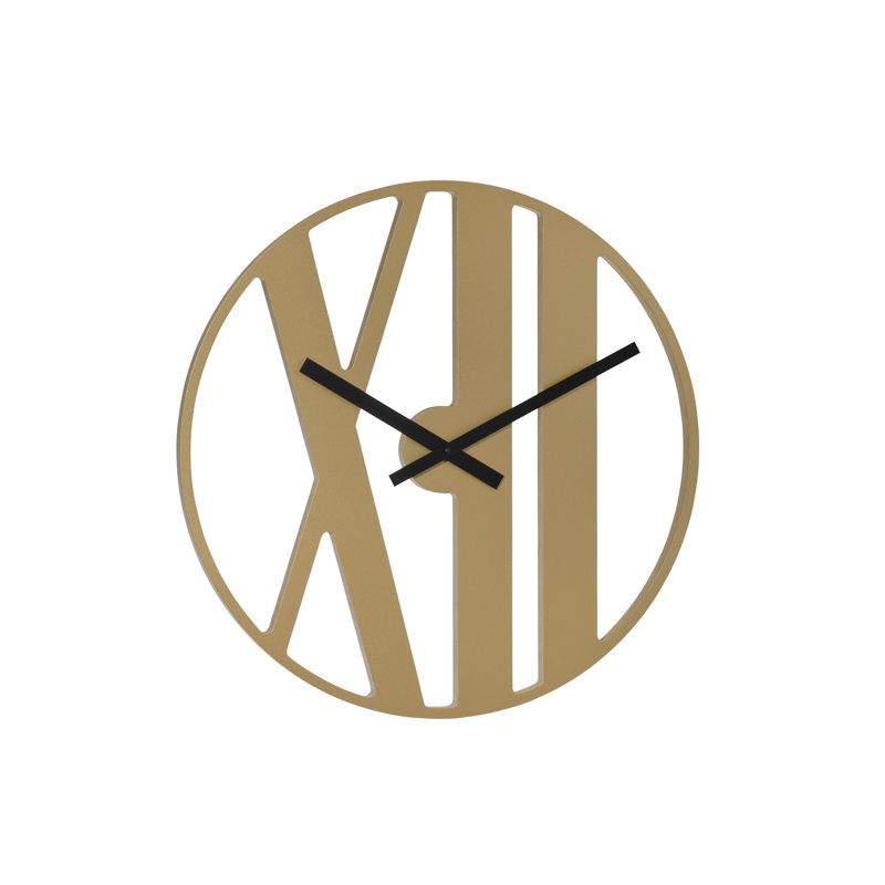 Wall Clock, 50cm H x 50cm W x 4cm D, Gold