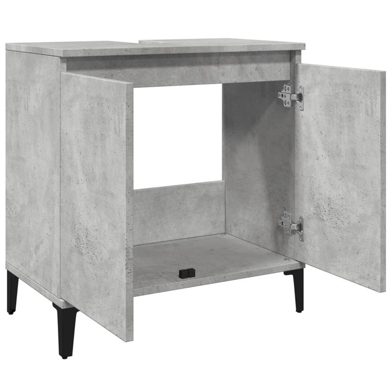 Rufaidah 58cm Single Bathroom Vanity Base Only, Concrete Grey