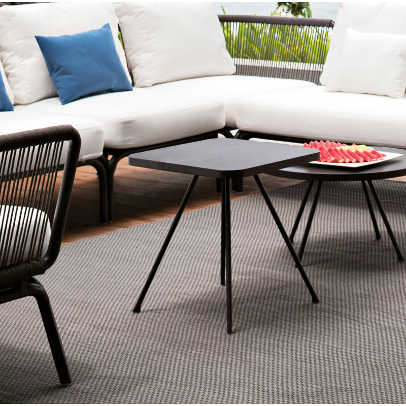 Attol Outdoor Square Coffee Table, Anthracite, 17.63" W x 17.63" L x 19.19" H