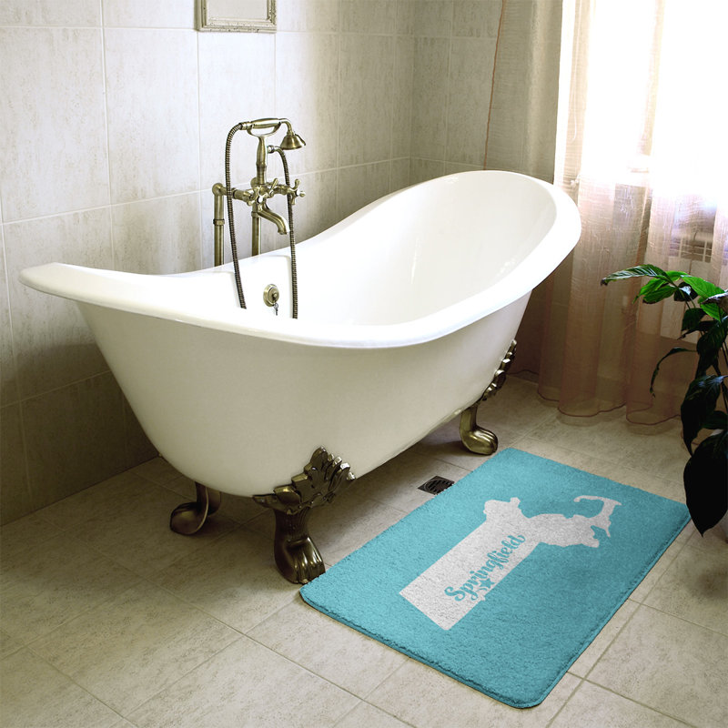 Tapis de salle de bain springfield massachusetts, l 17 po x L 21 po, Bleu sarcelle