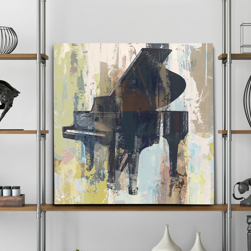 « rouge-gorge de piano »-impression de peinture, H 32 po x l 32 po x p 1,5 po, Toile tendue