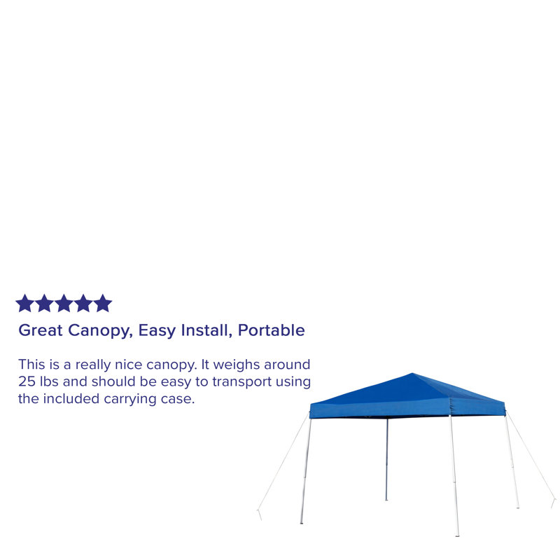 Blue 8'x8' Weather Resistant Pop Up Canopy Tent with Carry Bag