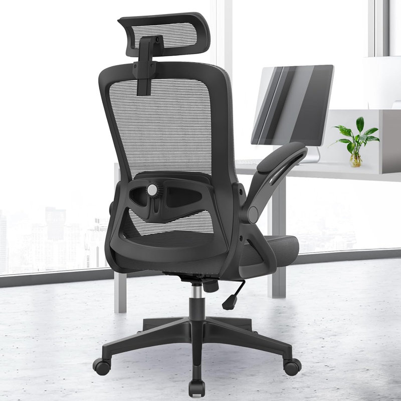 Foam Padding Office Chair, Dark Grey