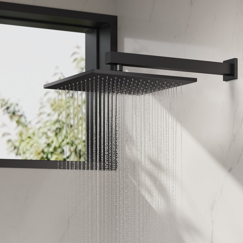 Crozet 2-Function Pressure Balance Shower System with 12-inch Solid Rain Shower Head and Hand Shower , Matte Black
