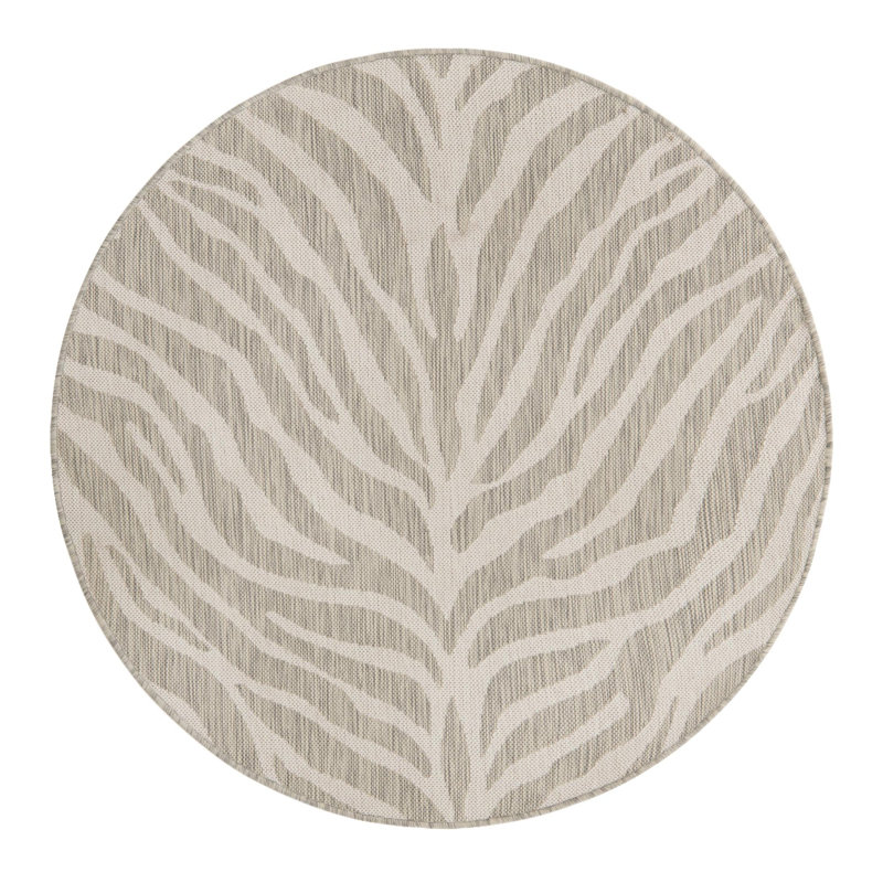 Tullyrusk Animal Print Indoor / Outdoor Rug, Round 4'