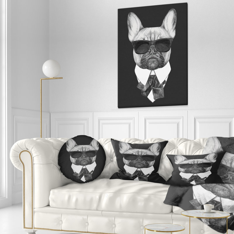 Coussin lombaire à style bouledogue french animal
