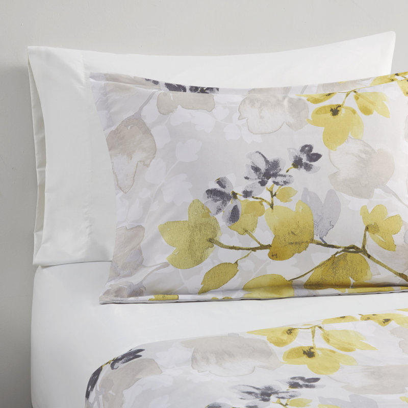Twin Gray Microfiber Floral Bed in a Bag Set