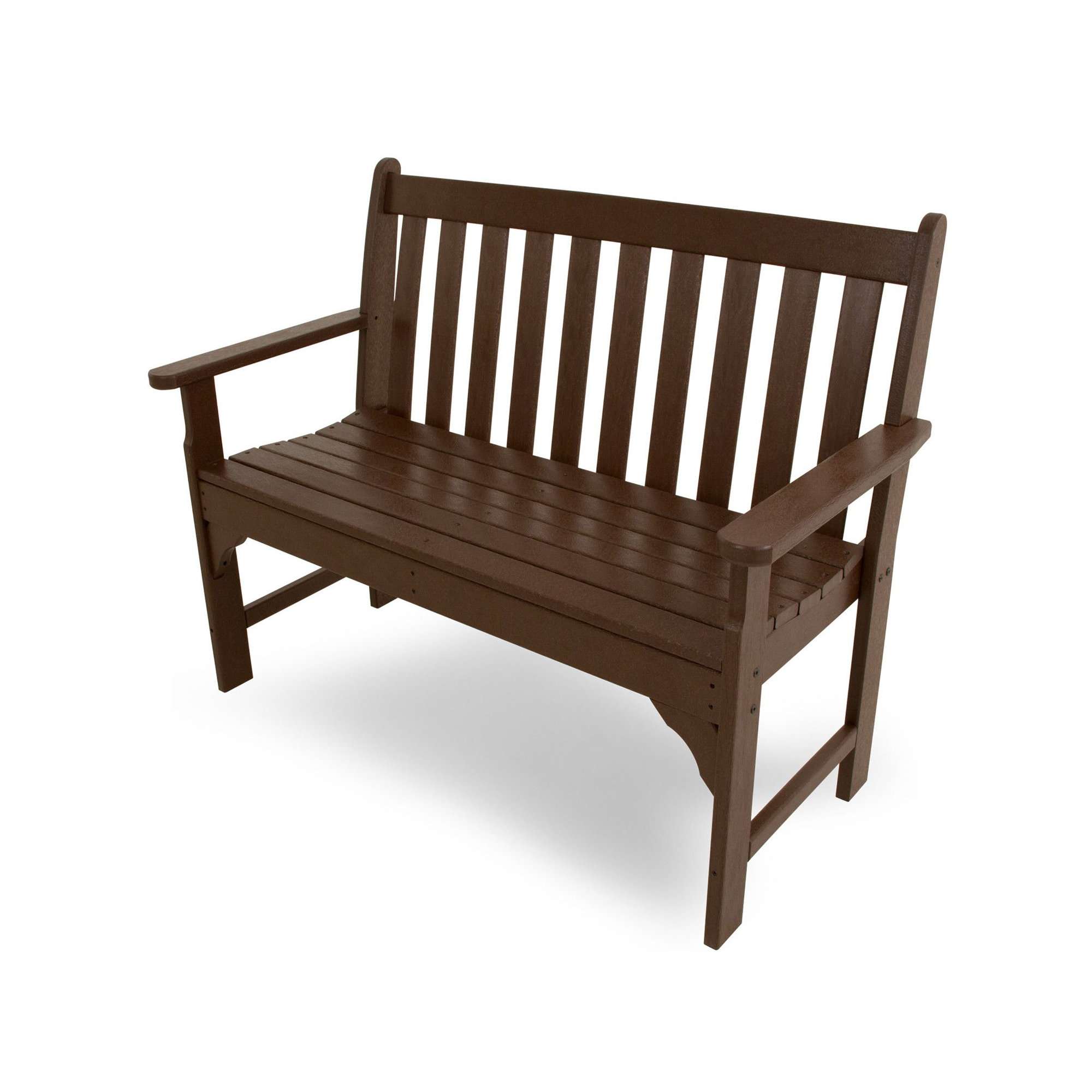 POLYWOOD Vineyard Patio Bench, 35.25" H x 48" W x 24" D, Mahogany
