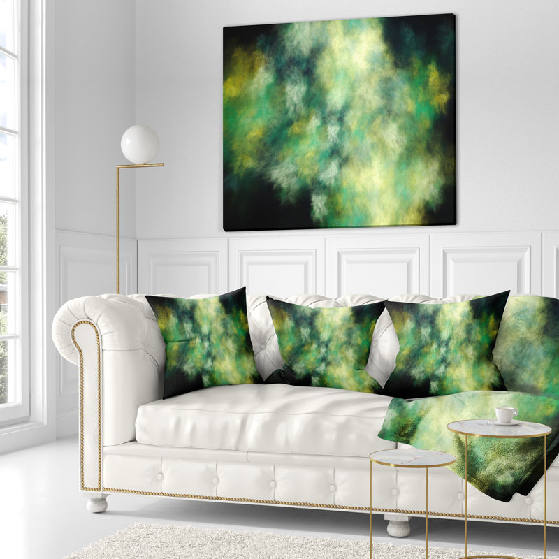Ciel étoilé parfait - coussin à imprimé abstrait, 16 po x 1 po, Coussin décoratif, Vert