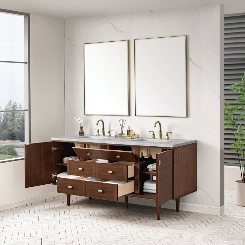 Amberly 72'' W Double Vanity, Victorian Silver