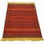 Tapis rouge foncé / jaune en laine fabriqué à la main Kilim