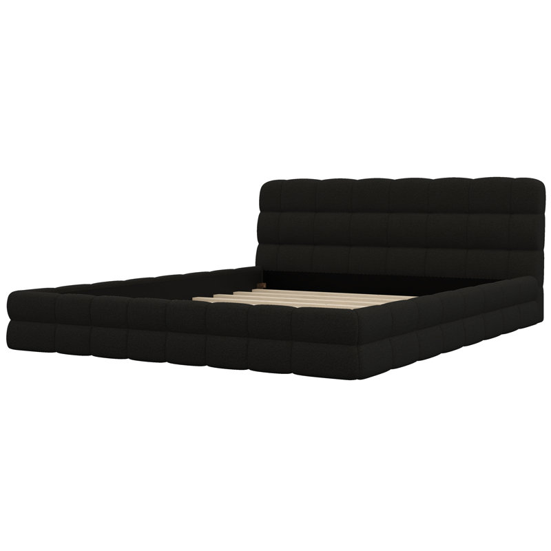 Lit plateforme tapissier, Noir