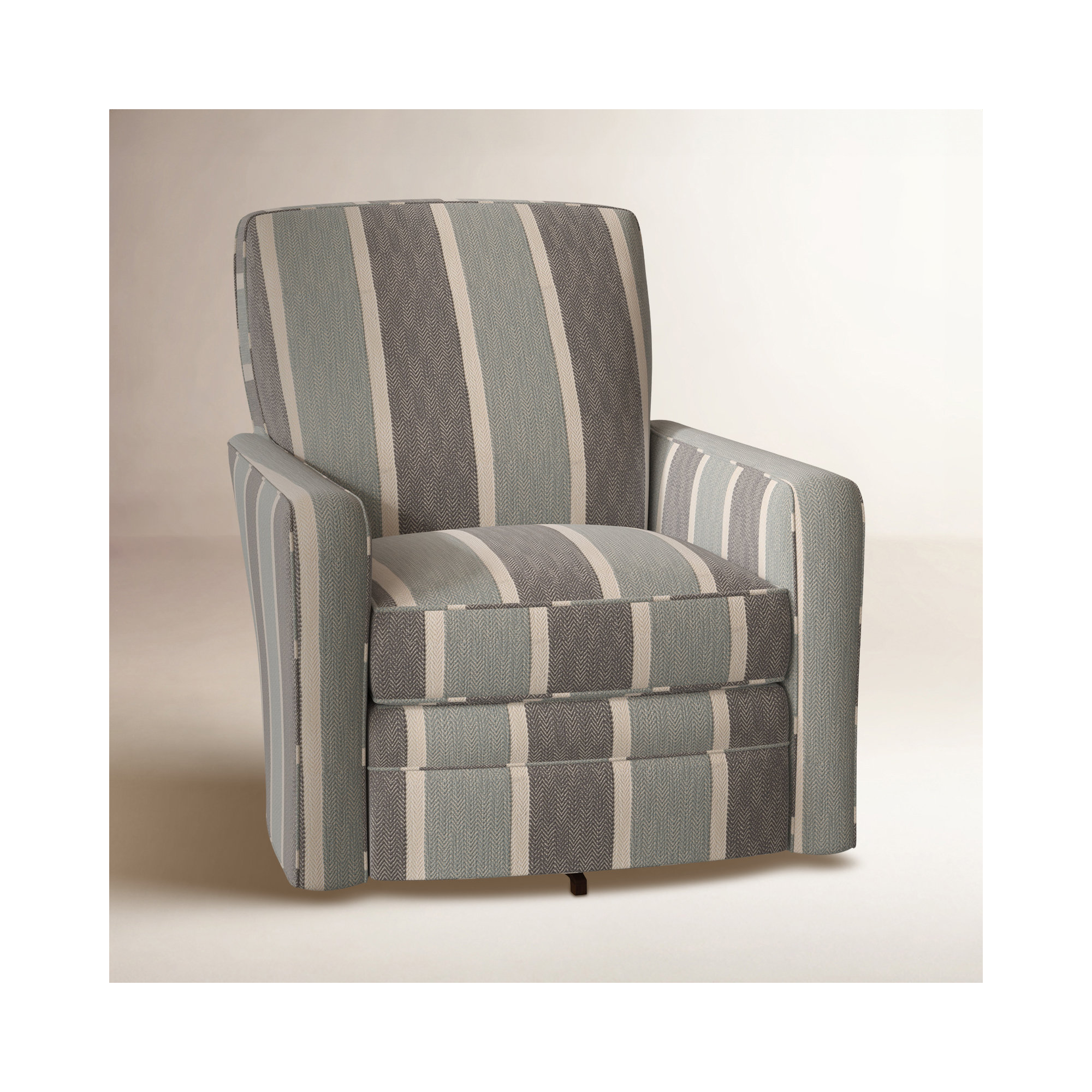 Idana Upholstered Swivel Armchair, Beachbum 21 Gray Stripe, No