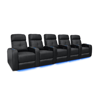 Siège de cinéma inclinable électrique en cuir véritable avec porte-gobelet de 145 po de largeur Sehin