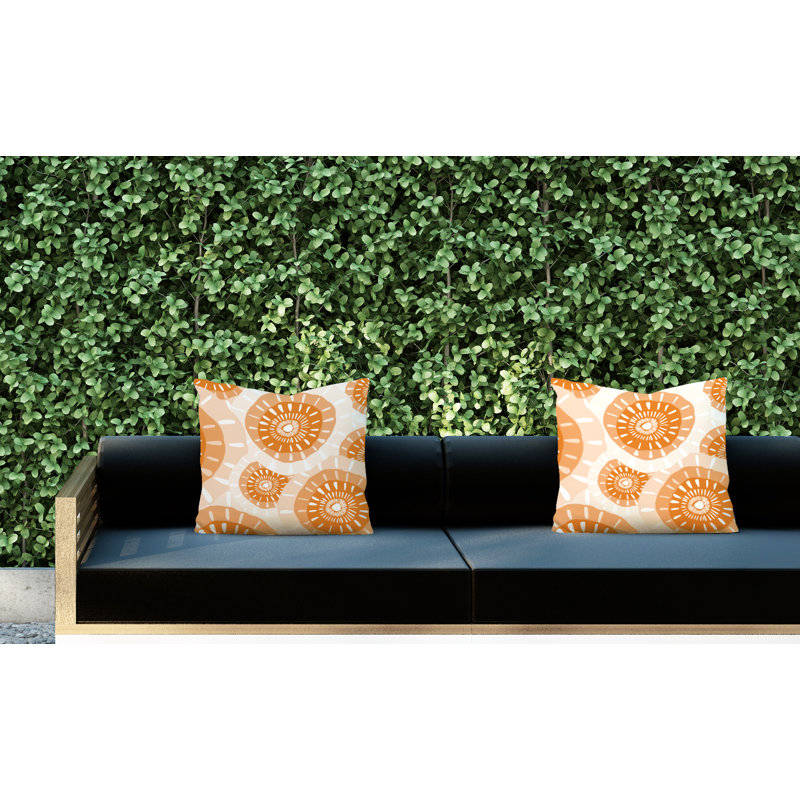 Coussin décoratif intérieur / extérieur, L 15 po x H 15 po, Orange