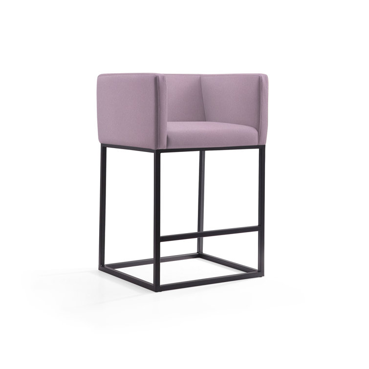 Upholstered Counter Stool with Metal Frame
