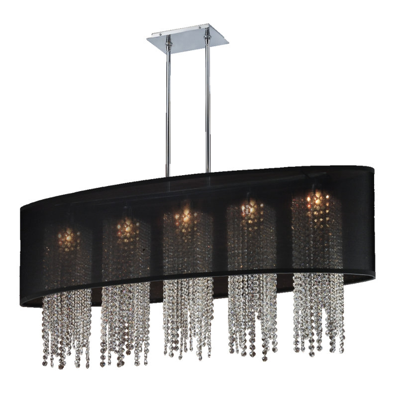 Kenlee 5 - Light Kitchen Island Pendant, Black