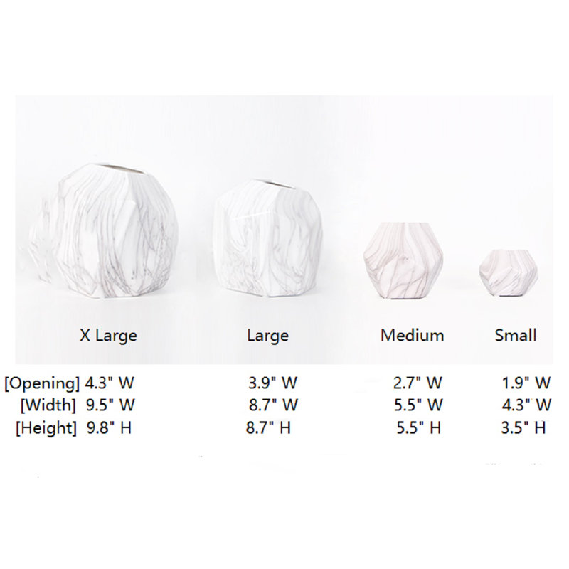 Vase de table Grecia, H 3,5 po x l 4,3 po x P 4,3 po