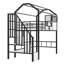 Lit mezzanine en métal avec toit et boîte de rangement-131126663