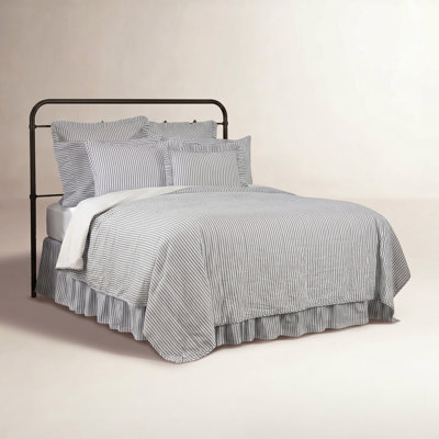 Emmit Sawyer Mill Ticking Stripe Quilt Coverlet